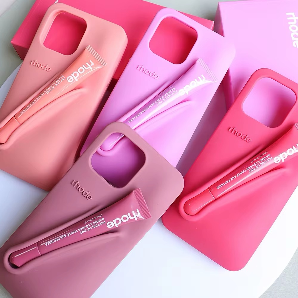 RHODE Pink and Red Silicone Phone Cases with Integrated Loop